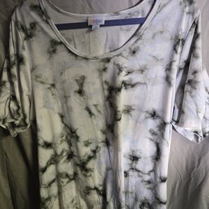 LuLaRoe Morgan - Marble Print Top - Black and White
